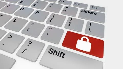 Keyboard with red lock Illustrazione stock