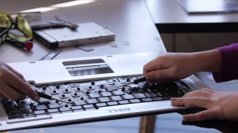 Keyboard removal fun Stock Footage 57456563
