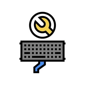 Keyboard replacement repair computer color icon vector illustration 스톡 일러스트