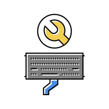 Keyboard replacement repair computer color icon vector illustration 스톡 일러스트