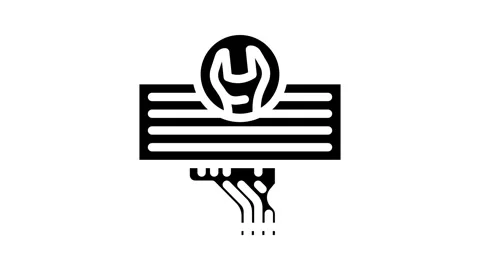 Keyboard replacement repair computer glyph icon animation Stock Footage 326741850