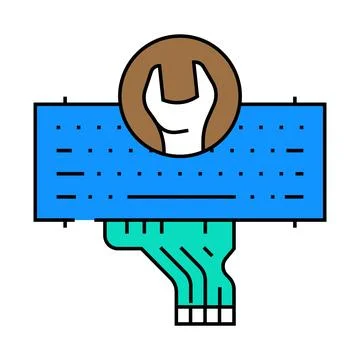 Keyboard replacement repair computer icon color illustration Illustrazione stock
