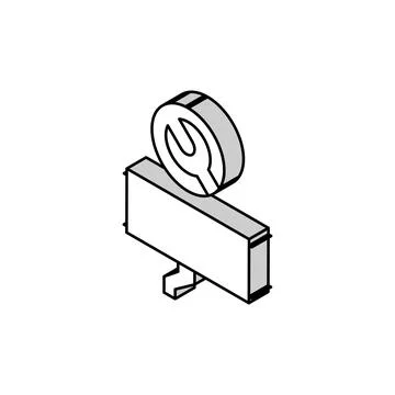 Keyboard replacement repair computer isometric icon vector illustration Illustrazione stock