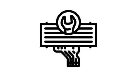 Keyboard replacement repair computer line icon animation Stock Footage 326758575