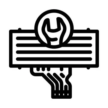 Keyboard replacement repair computer line icon vector illustration Illustrazione stock