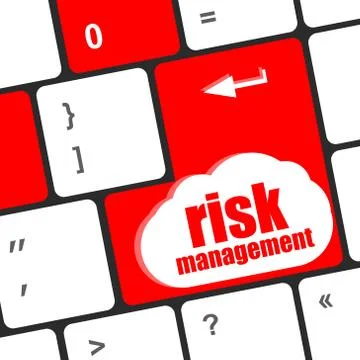 Keyboard with risk management button, internet concept Stock Illustration