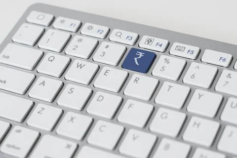 Keyboard with rupee sign Stock Illustration
