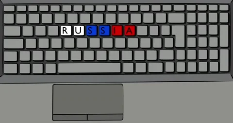 Keyboard with Russia text on keys Video stock 171313399