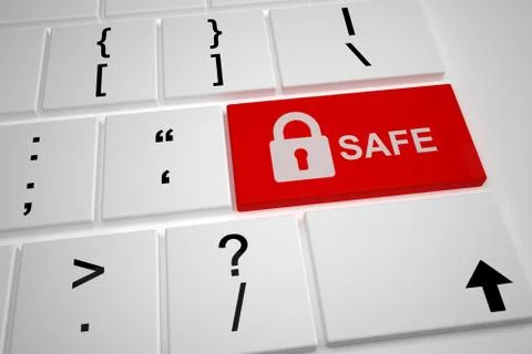 Keyboard with Safe button Stock Photos