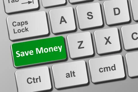 Keyboard with save money button Stock Illustration