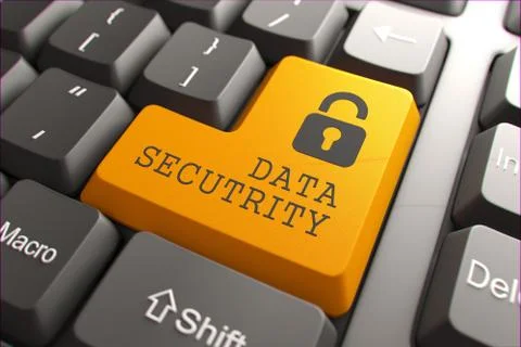 Keyboard with security button. Stock Illustration