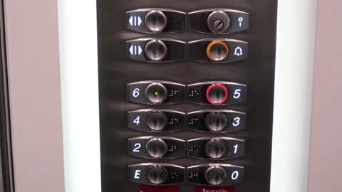 Keyboard for selecting a floor in the hotel elevator.   Stock Footage 204148419