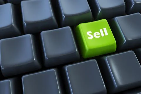Keyboard with "sell" button Stock Photos