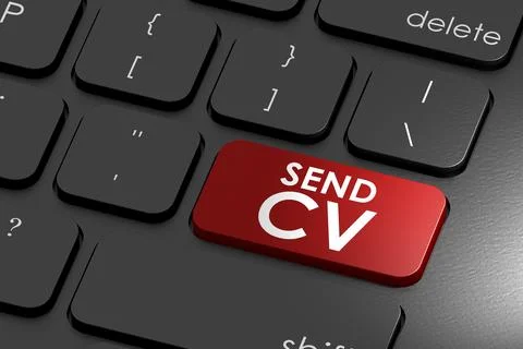 Keyboard with send CV word Stock Illustration