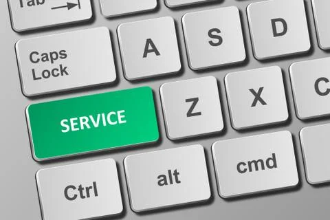 Keyboard with service button Stock Illustration