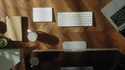 Keyboard set up on an office table indoors timelapse Stock Footage 274574443