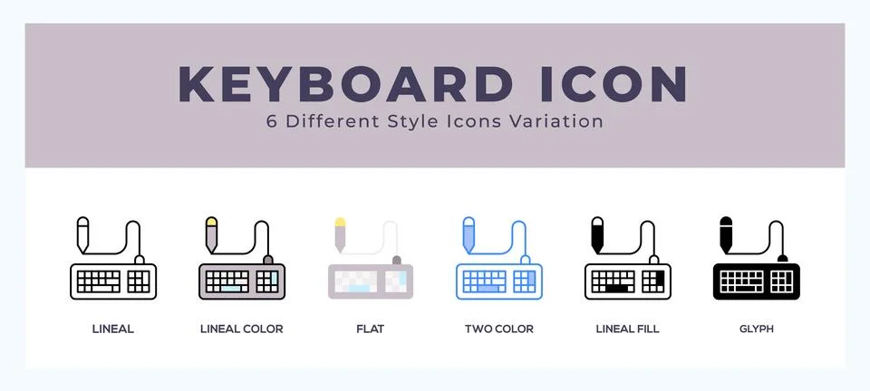 Keyboard set of vector icon. For web. and mobile app Stock Illustration