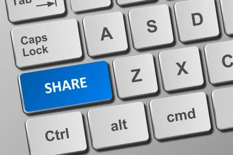 Keyboard with share button Stock Illustration