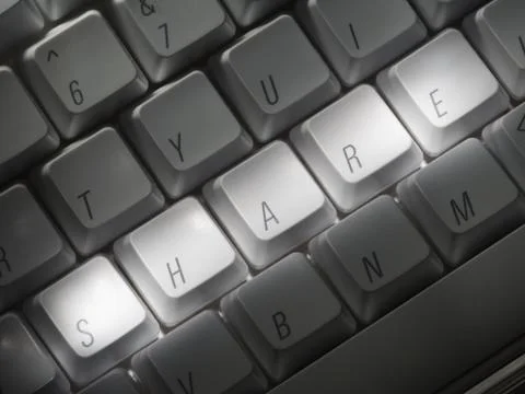 Keyboard with SHARE highlighted Foto stock