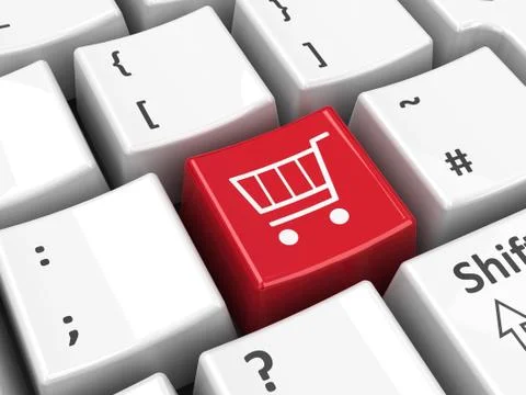 Keyboard shopping key Stock Illustration