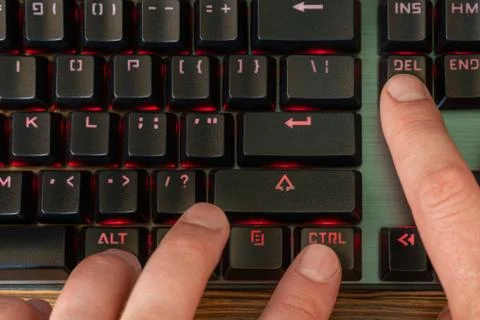 Keyboard shortcut ctrl alt del Stock Photos