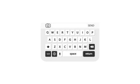 Keyboard of smartphone. Vector on isolated white background. EPS 10 Stock Illustration