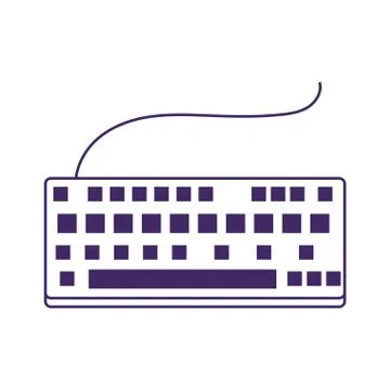 Keyboard software technology isolated icon on white background Stock Illustration