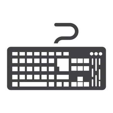 Keyboard solid icon, button and device Stock Illustration
