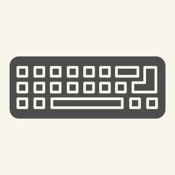 Keyboard solid icon. Computer keypad vector illustration isolated on white. Pc Ilustración de archivo