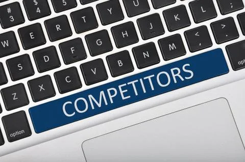 Keyboard space bar button written word competitors Stock Photos
