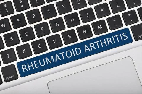 Keyboard space bar button written word rheumatoid arthritis Stock Photos