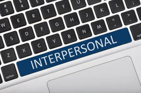 Keyboard space bar button written word interpersonal Stock Photos