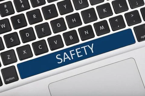 Keyboard space bar button written word safety Stock Photos
