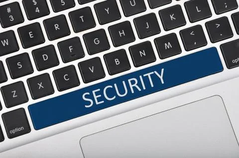 Keyboard space bar button written word security Stock Photos