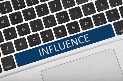 Keyboard space bar button written word influence Foto stock