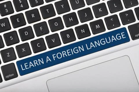 Keyboard space bar button written word learn a foreign language Foto stock