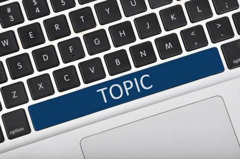 Keyboard space bar button written word topic Stock Photos