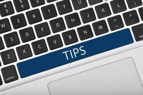 Keyboard space bar button written word tips Foto stock