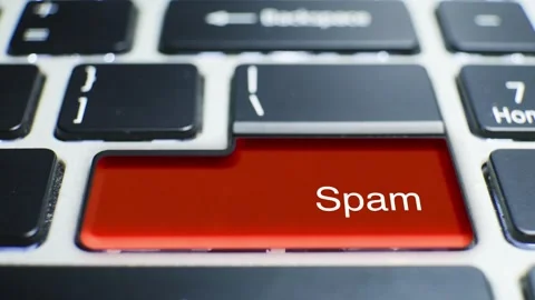 Keyboard Spam Button Pressed by hand finger Stock Footage 246650930