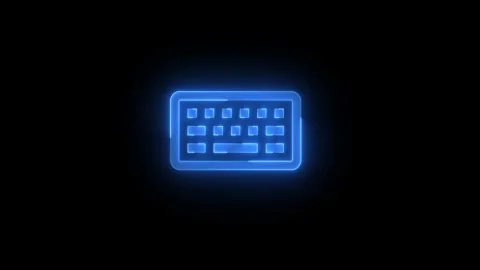 Keyboard split icon glowing neon animation Stock Footage 276092663