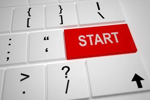 Keyboard with start button Stock Photos