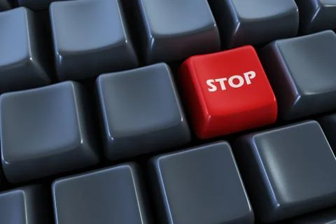 Keyboard with "stop" button Stock Photos