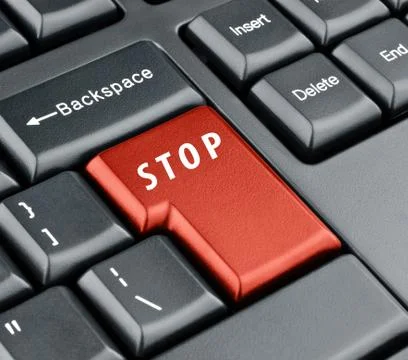 Keyboard stop key Stock Photos