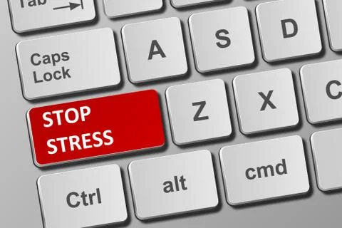 Keyboard with stop stress button Stock Illustration