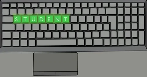 Keyboard with student word on keys Video stock 171655121