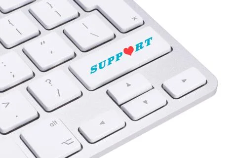 Keyboard with Support button, business concept Stock Photos