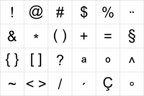 Keyboard symbol set Stock Illustration