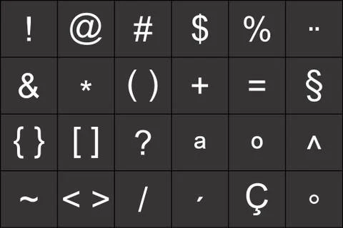 Keyboard symbol set Stock Illustration