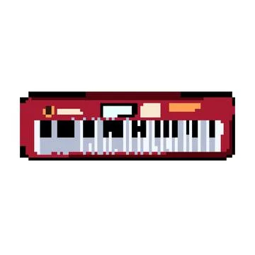 Keyboard synthesizer pixel art vector illustration イラスト素材