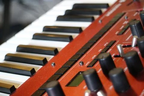 Keyboard Synthesizer Red Stock Photos